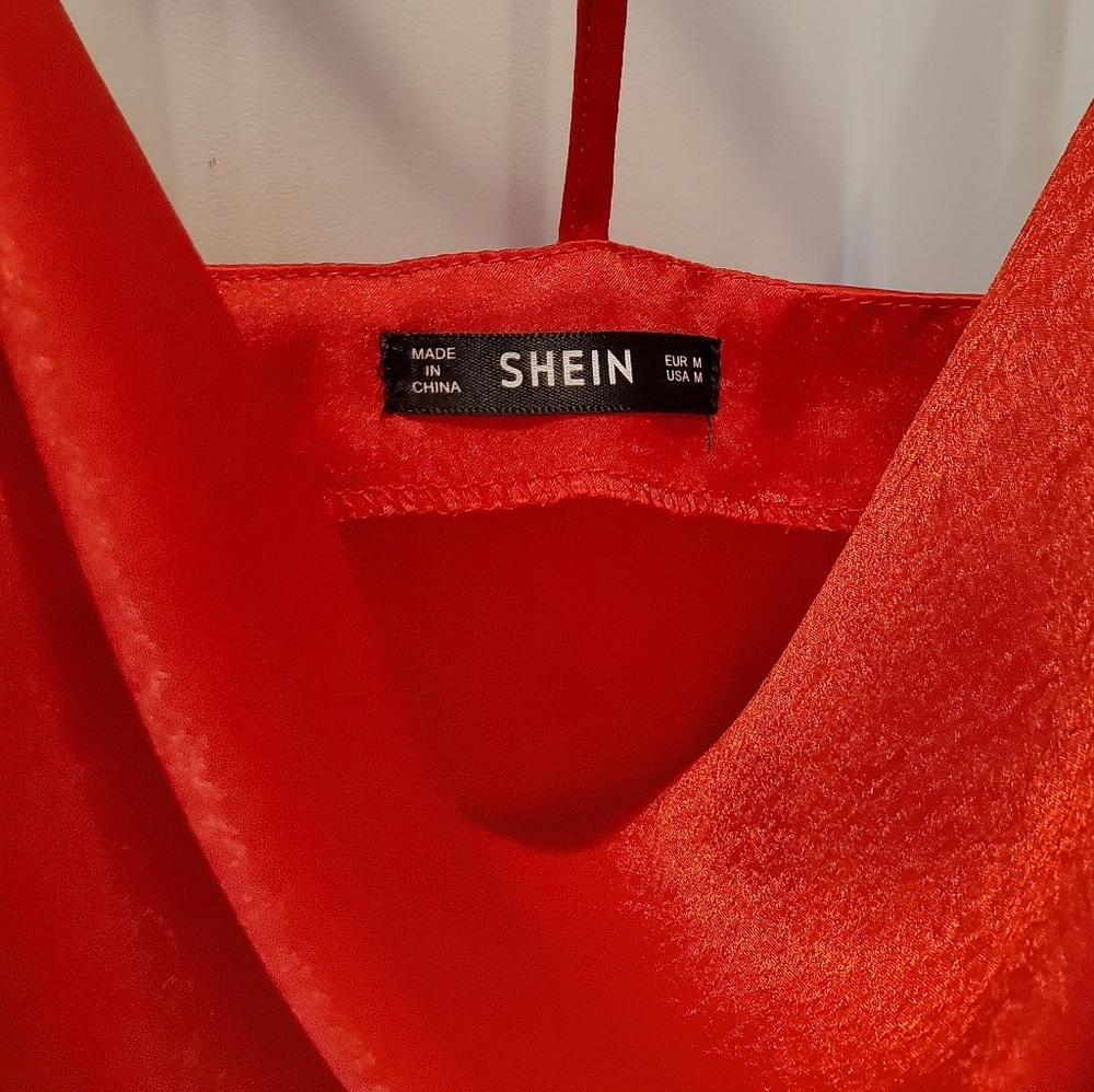 Sexy Strappy Red Drape Neck Camisole